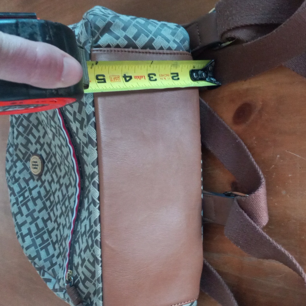 Tommy Hilfiger TH Graphic Brown Beige Backpack Purse - Picture 12 of 16